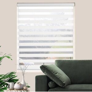 Jiangpin Zebra Roller Blinds Shades 32x72 White Double Layered Light Filtering